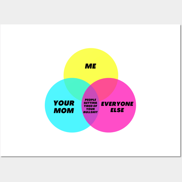 Venn Digram: Getting tired of your bullshit - Your mom Me Everyone else Wall Art by Jean-Claude Venn-Diagram